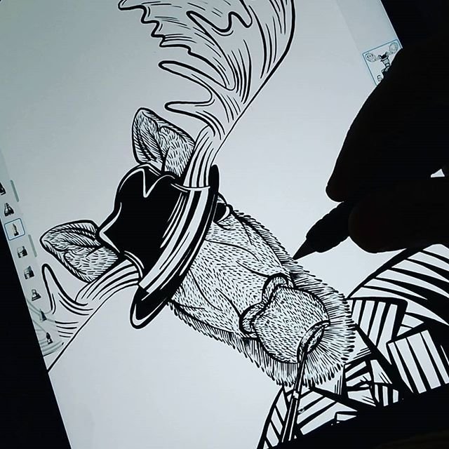 640x640 Grimdrops On Twitter Commission Of A Mafia Moose In Progress - Mafia Sketch