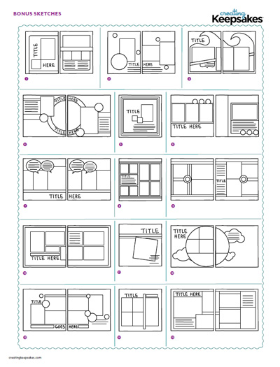 400x525 National Scrapbooking Day Bonus Sketches National Scrapbooking - Magazine Sketch