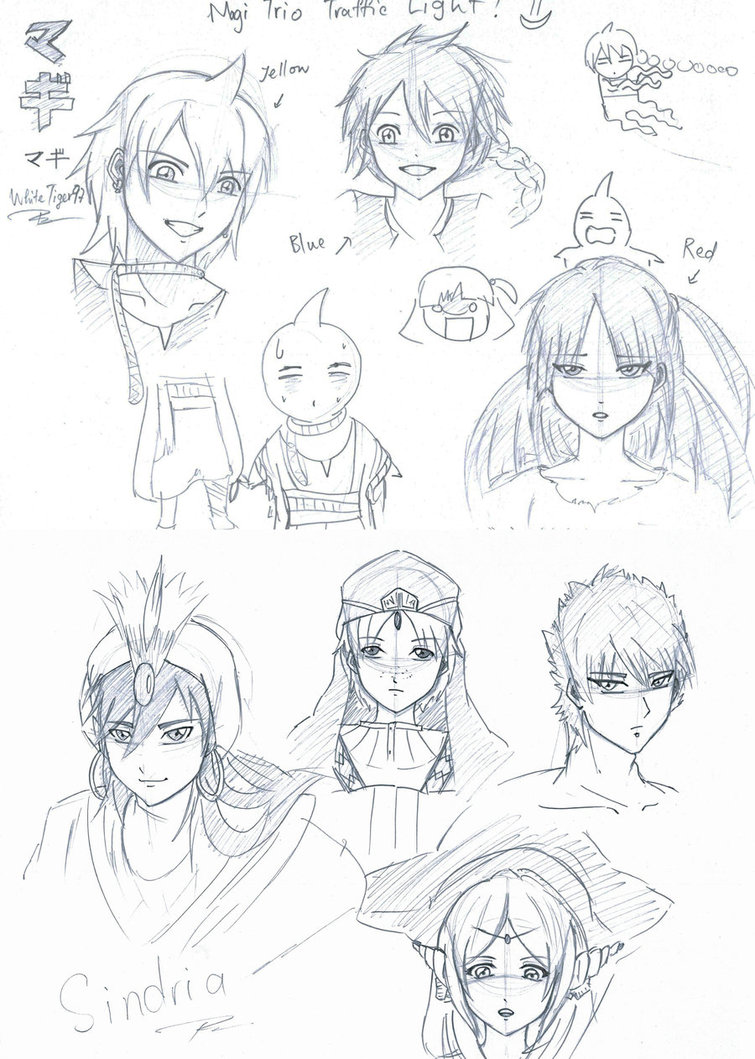 755x1059 Magi Practice Sketches By Whitetiger97 - Magi Sketch