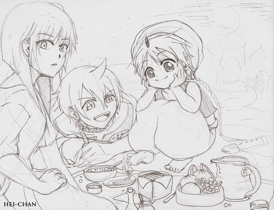 875x672 Magi Labyrinth Of Magic Sketch By Cenafenrier - Magi Sketch
