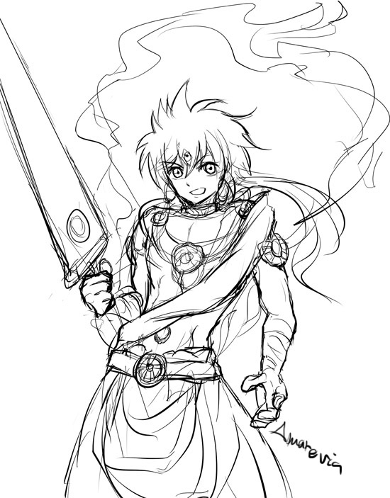 550x703 Endlessfantasy 2013 - Magi Sketch