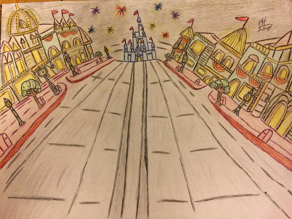 960x720 Magic Kingdom Main Street View By Wildwagon - Magic Kingdom Sketch