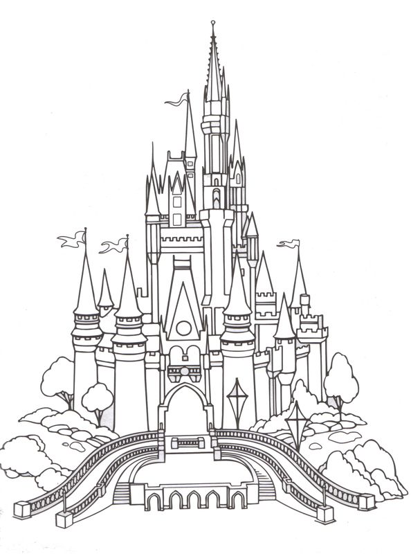 594x800 Magic Kingdom Coloring - Magic Kingdom Sketch