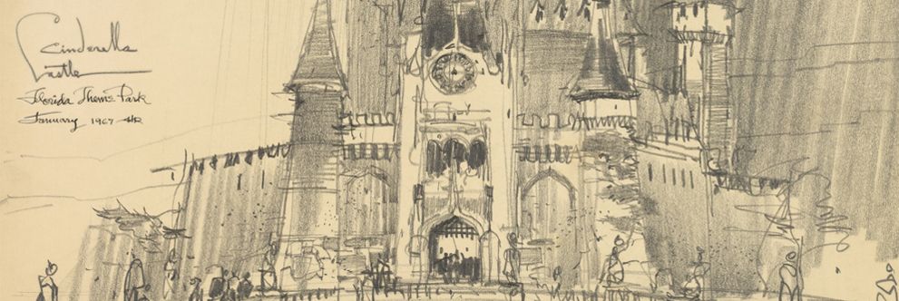 991x332 A Sketch Of Cinderella Castle - Magic Kingdom Sketch