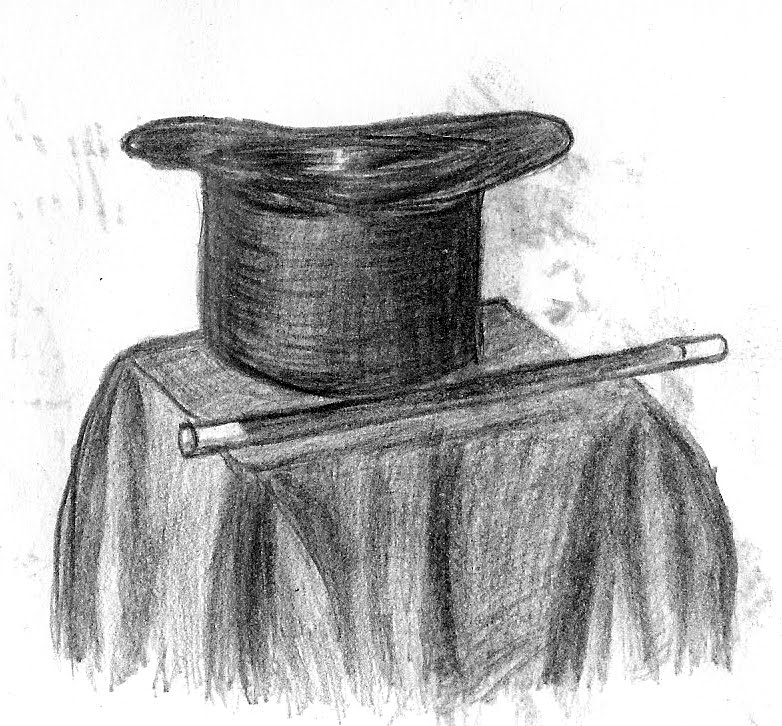 782x726 The Impulsive Sketch Journal Top Hat And Wand - Magic Wand Sketch