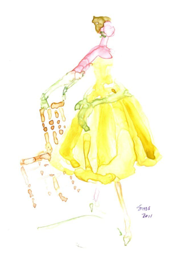 607x901 Gorgeous Fashion Sketch Wonderful Things Fashion - Magic Wand Sketch