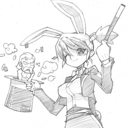 500x500 Happy Bunny Day, This Month. - Magic Wand Sketch