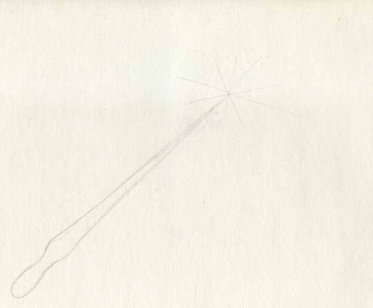 727x600 How To Draw A Magic Wand Pencil Stages - Magic Wand Sketch