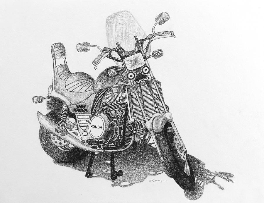900x694 1984 Honda V65 Magna Drawing By Kume Bryant - Magna Sketch