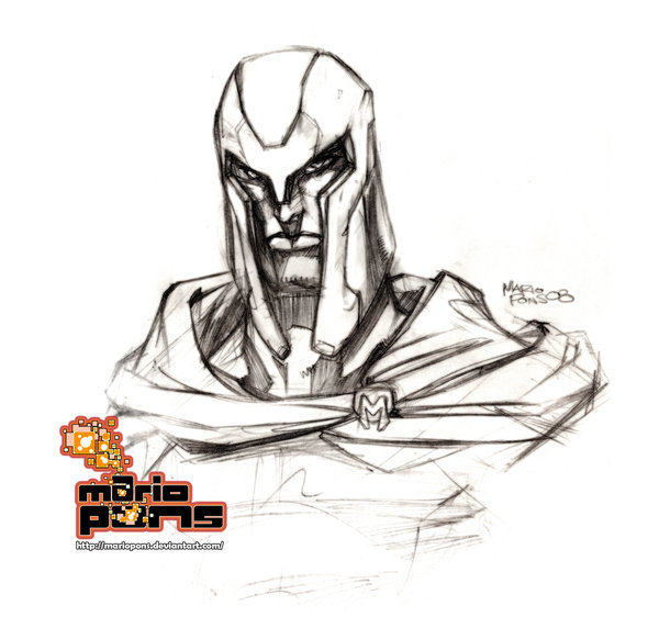 600x572 Magneto Sketch By Mariopons - Magneto Sketch
