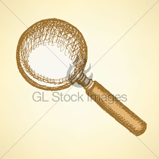 325x325 Sketch Magnify Glass In Vintage Style Gl Stock Images - Magnifying Glass Sketch