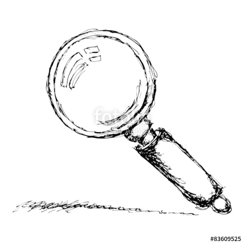 500x500 Sketch Of A Magnifying Glass Stock Image And Royalty Free Vector - Magnifying Glass Sketch