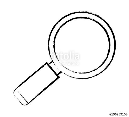 500x454 Sketch Of Magnifying Glass Icon Over White Background, Vector - Magnifying Glass Sketch