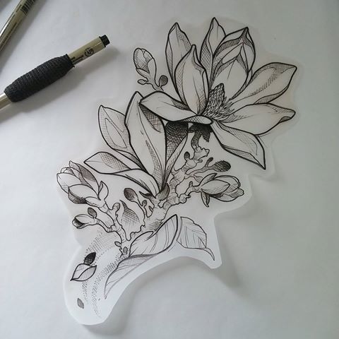 480x480 Rezultat Poshuku Zobrazhen Za Zapitom Magnolia Sketch Tatoo - Magnolia Sketch