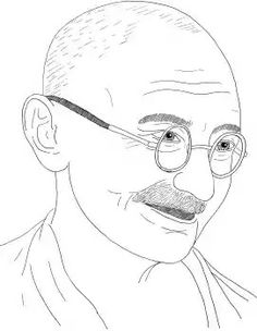 mahatma gandhi drawing easy full body