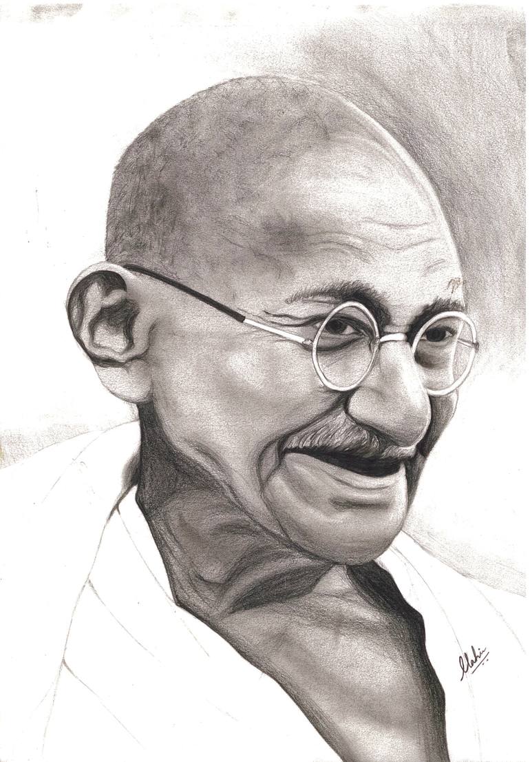 Pencil Drawing Gandhiji