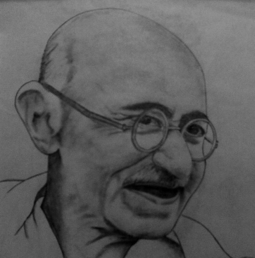 858x869 Mahatma Gandhi - Mahatma Gandhi Sketch