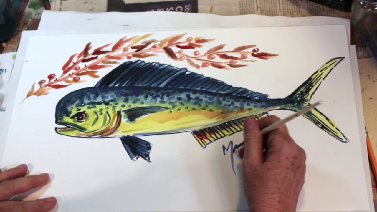 1280x720 How To Draw A Fish The Easy Way - Mahi Sketch