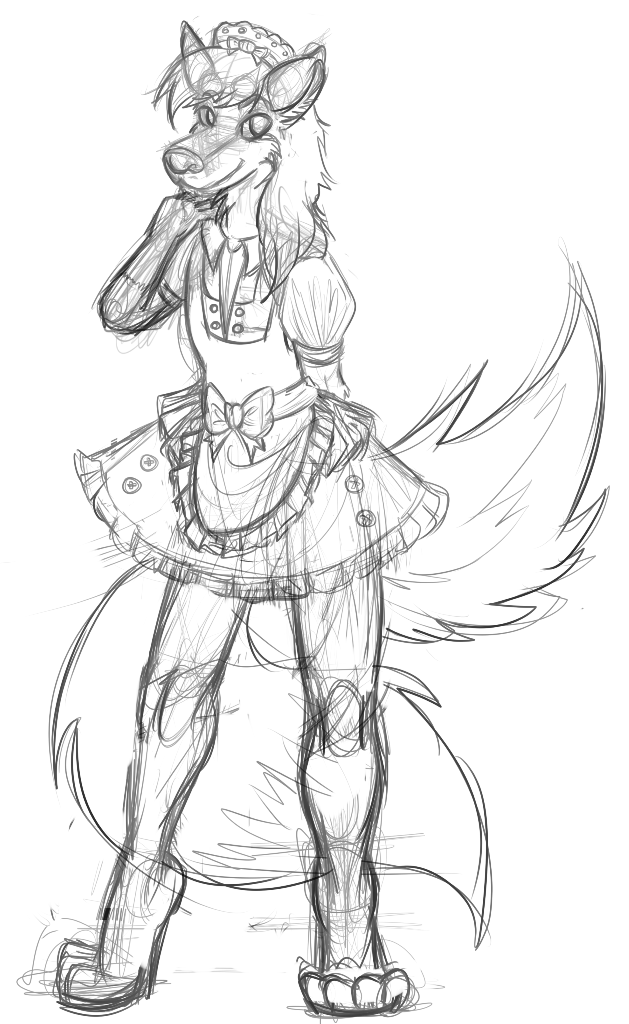 629x1024 Maid Tsukonko Sketch (By Incueye) By Otakutsukonko - Maid Sketch