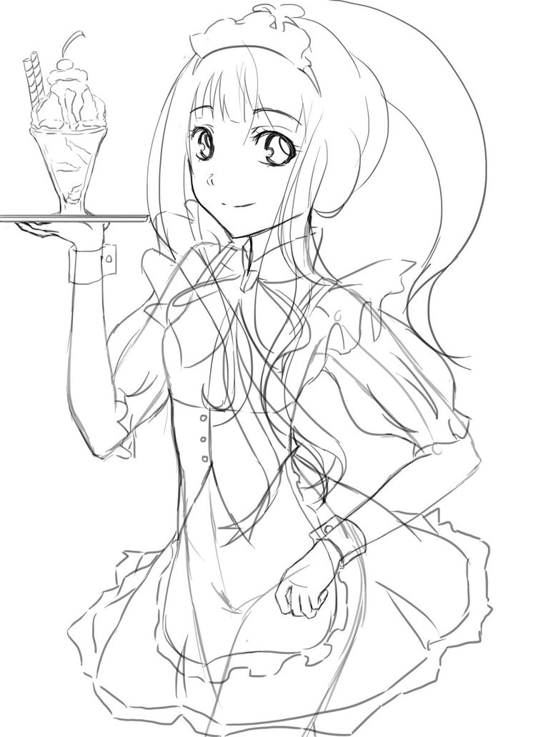 774x1032 Maid [Sketch] By Orangepiano - Maid Sketch