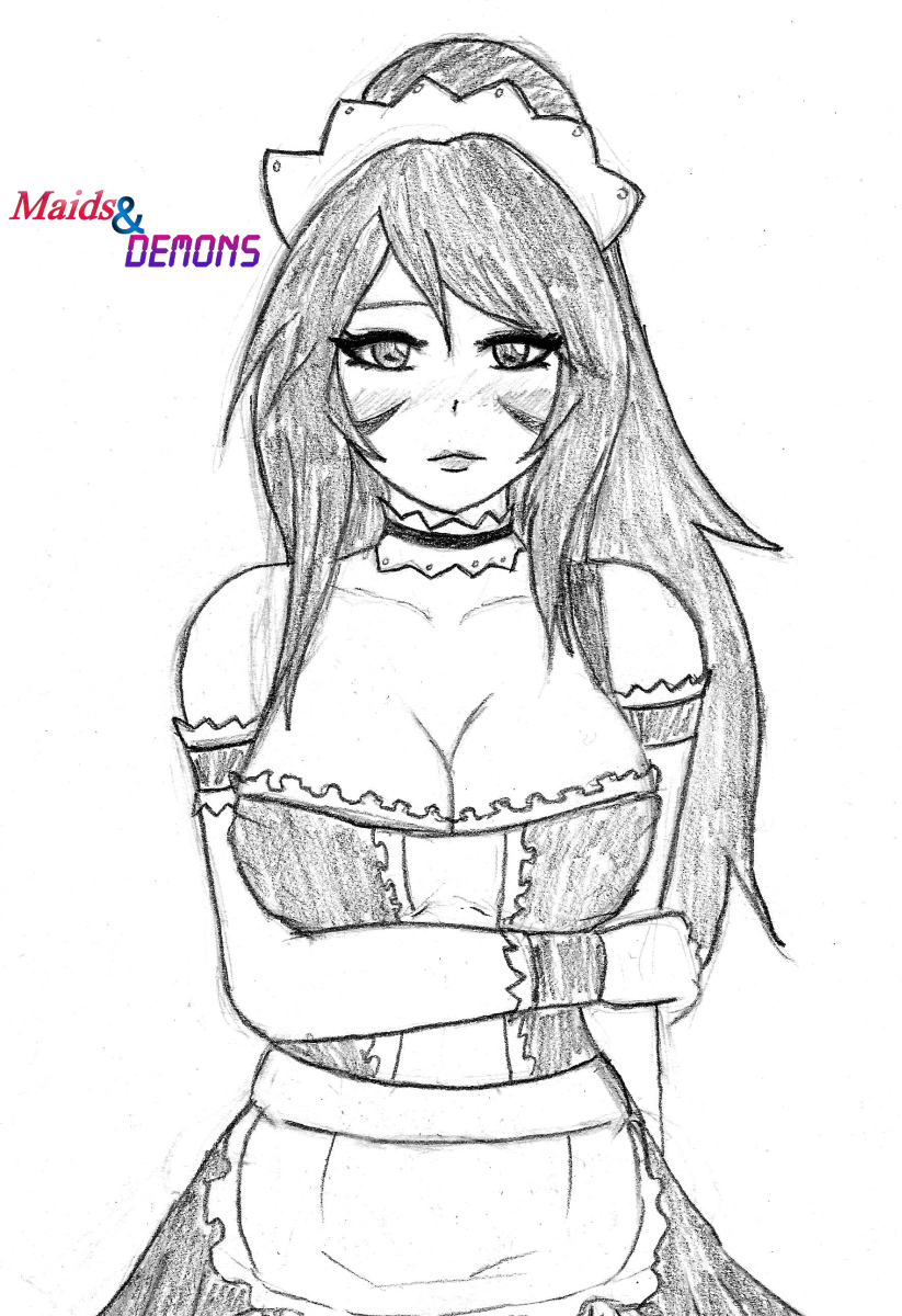 823x1200 Maid Steemit - Maid Sketch