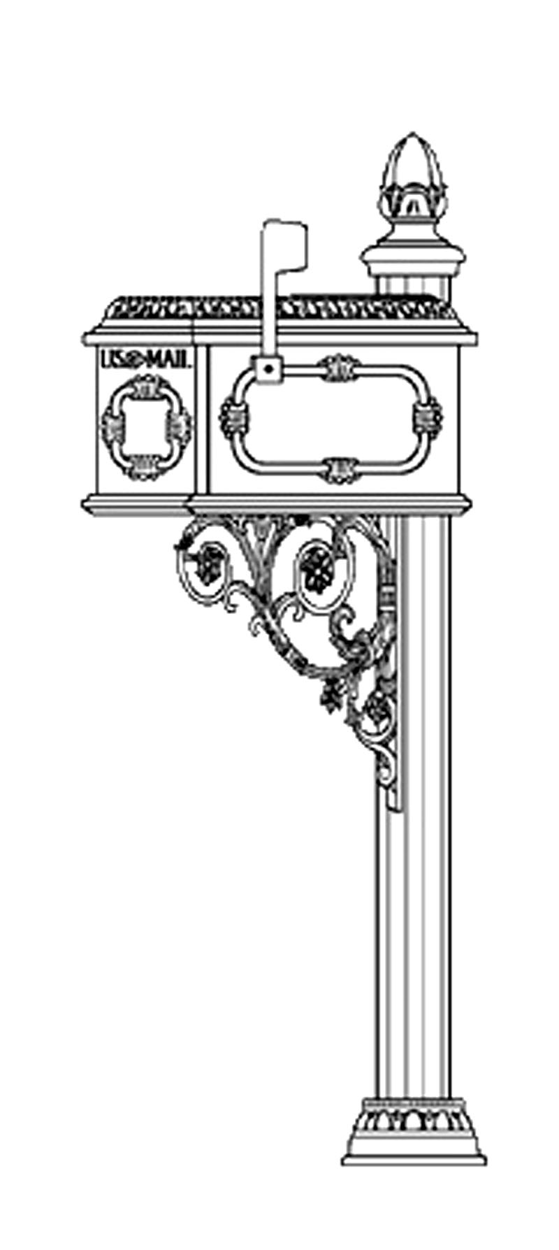 800x1788 Aluminum Accents - Mailbox Sketch