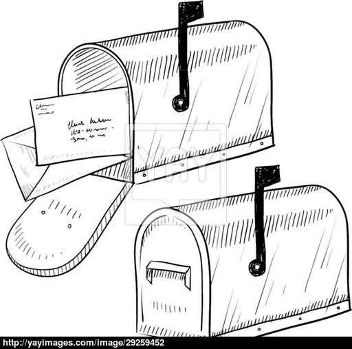 512x507 Mailbox Sketch Vector - Mailbox Sketch