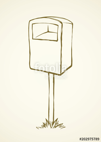 356x500 Mailbox. Vector Drawing Stock Image And Royalty Free Vector Files - Mailbox Sketch