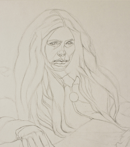 450x511 How To Draw Hair - Make A Picture Into A Sketch