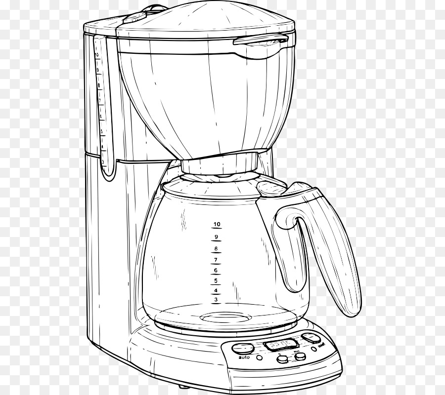 900x800 Coffeemaker Cafe Brewed Coffee Drawing - Maker Sketch