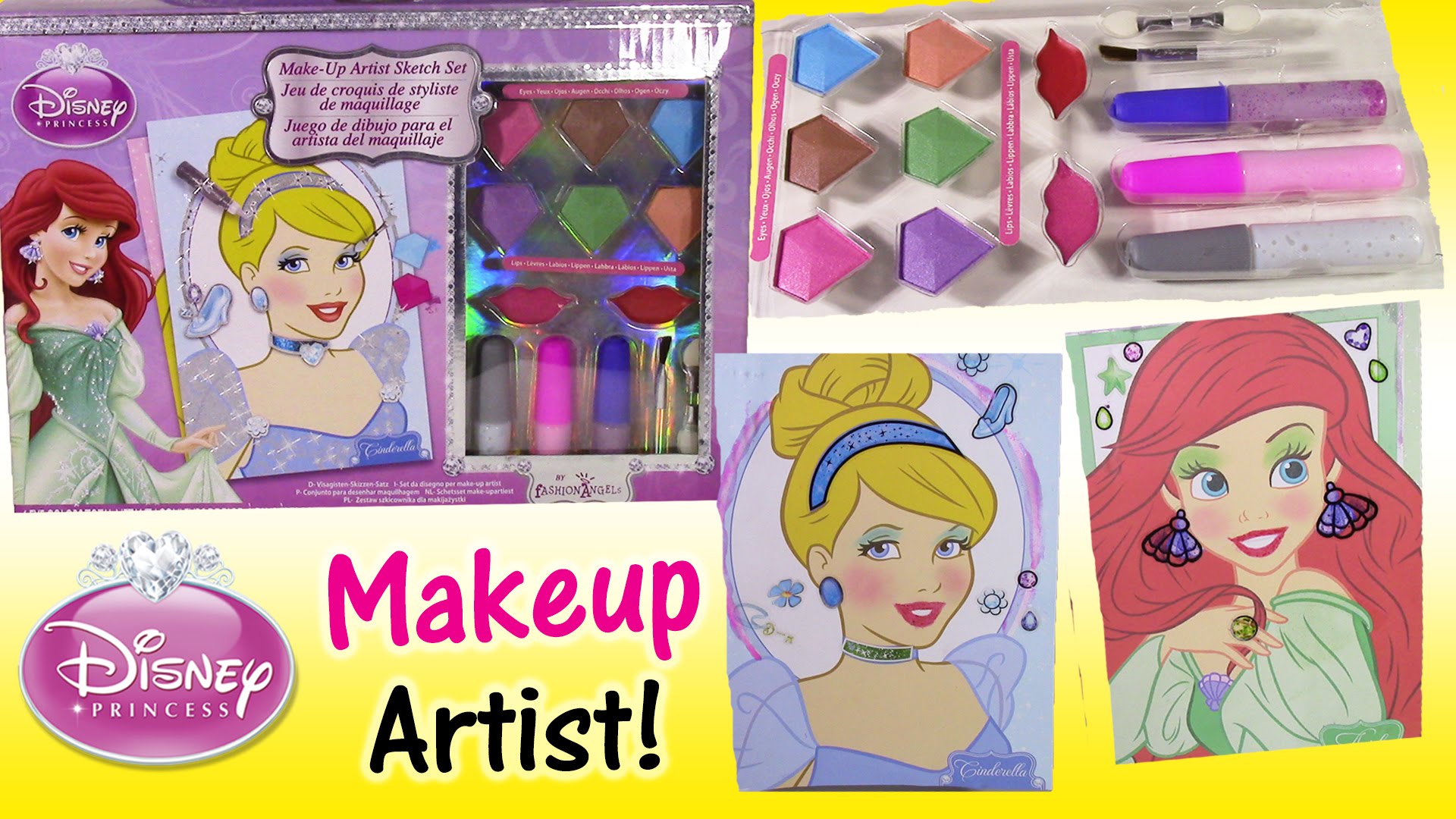 1920x1080 Disney Princess Makeup Artist Sketch Kit! Rapunzel Cinderella - Makeup Artist Sketch