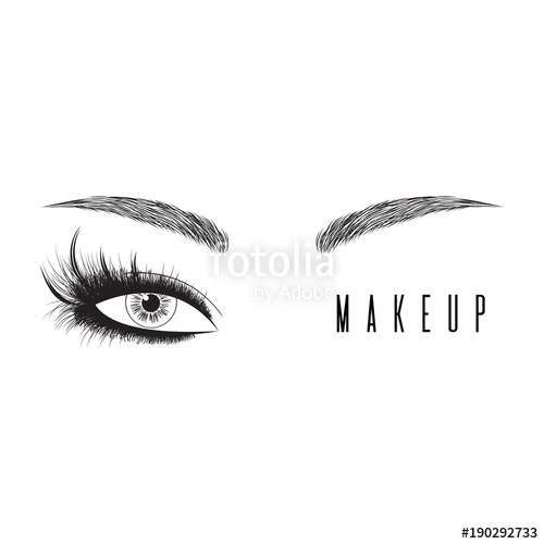 500x500 Beauty Concept. Black And White Makeup Artist Fashion Logo - Makeup Artist Sketch