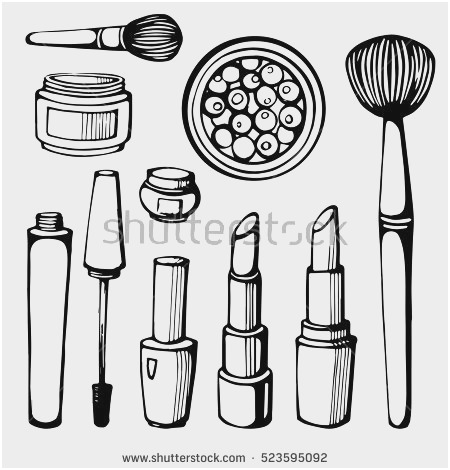 Makeup Brushes Sketch at PaintingValley.com | Explore collection of ...