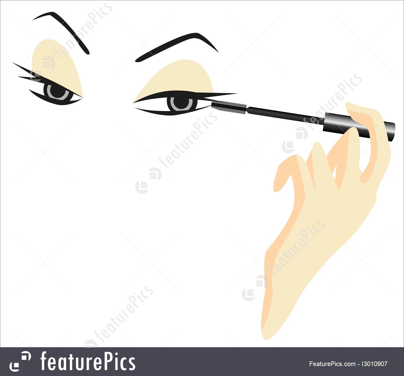 1300x1210 Illustration Of Eyes Sketch With Makeup - Makeup Sketch