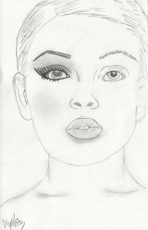 500x777 Power Of Makeup (Sketch) Uploaded By Alexis On We Heart It - Makeup Sketch
