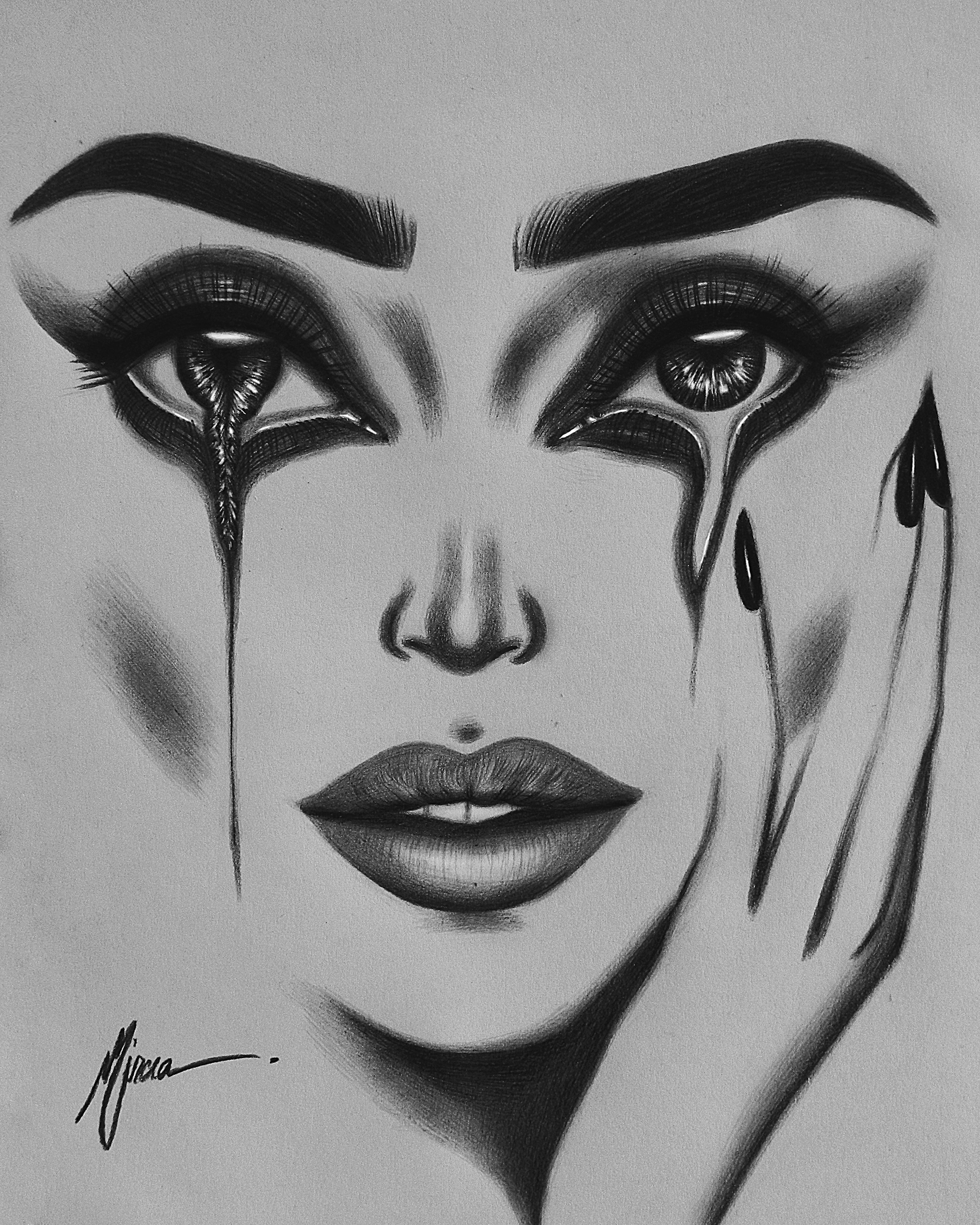 2000x2499 Collection Of Makeup Drawing Face High Quality, Free - Makeup Sketch Face