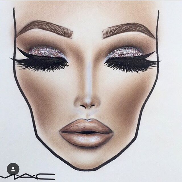 640x640 Makeup Charts - Makeup Sketch Face