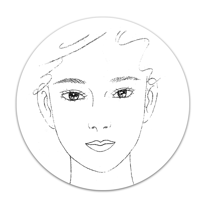 700x700 Eyebrow Face Facial Features Exercise Book Makeup Template Paper - Makeup Sketch Template