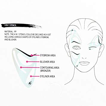 355x355 Btartbox 2 Pcs Multifunction 4 In 1 Stencil Makeup - Makeup Sketch Template