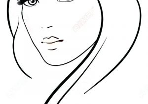 300x210 Face Sketch For Makeup Makeup Sketch Template, Beauty Face Girl - Makeup Sketch Template