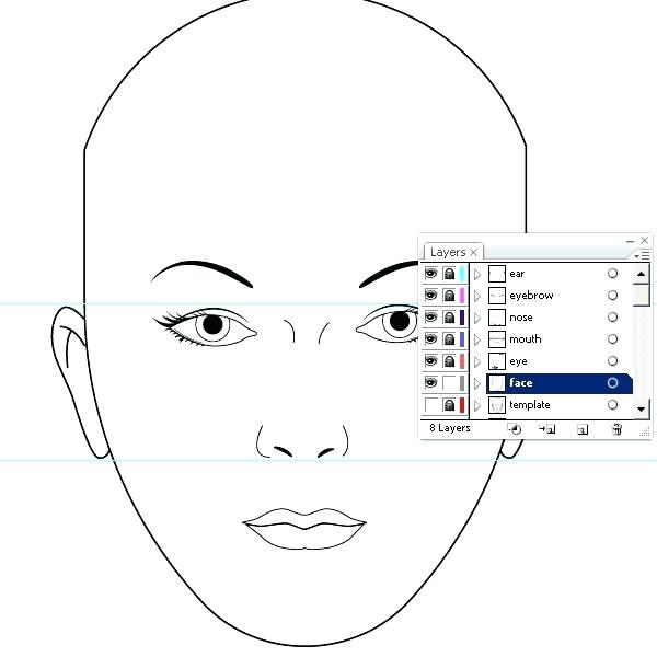600x600 How To Draw The Face I Fashion Female Drawing Template Step Makeup - Makeup Sketch Template