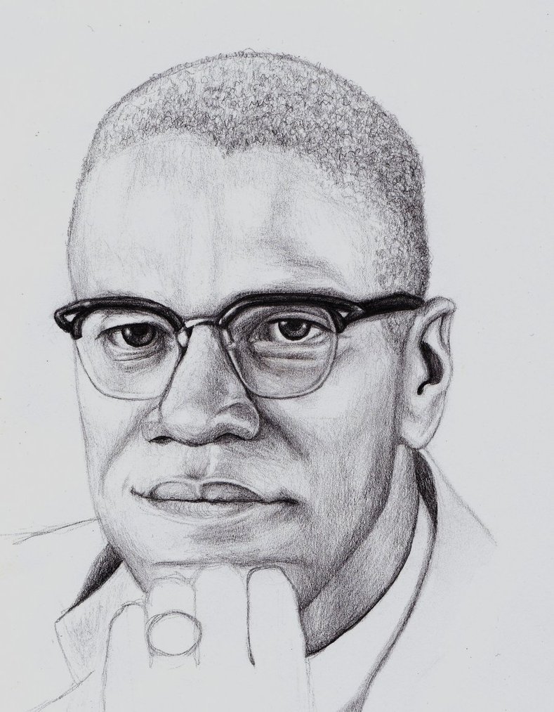 Malcolm X Sketch at PaintingValley.com | Explore collection of Malcolm ...