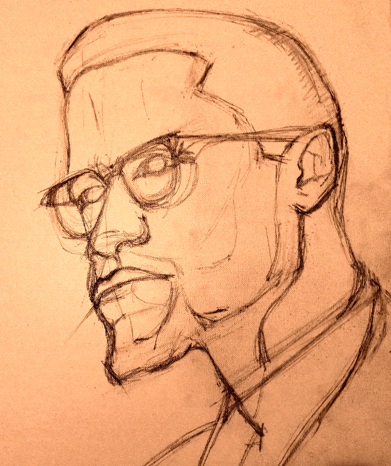 Malcolm X Sketch at PaintingValley.com | Explore collection of Malcolm