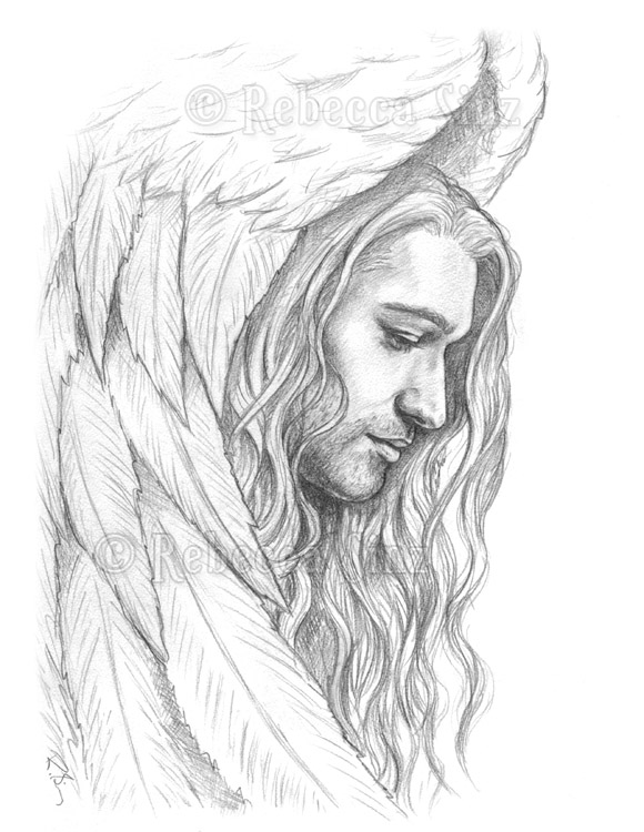 580x750 Forsaken Male Angel Fantasy Art Prints Elvenstarart - Male Angel Sketch