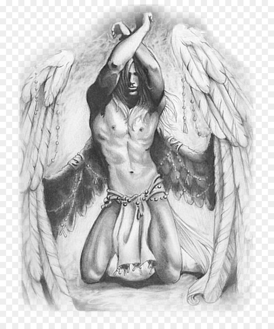 900x1080 Guardian Angel Drawing Male Man - Male Angel Sketch