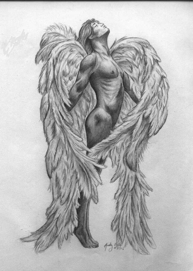 642x900 Pin By Kathy Smithberger On Painting Angel Drawing - Male Angel Sketch