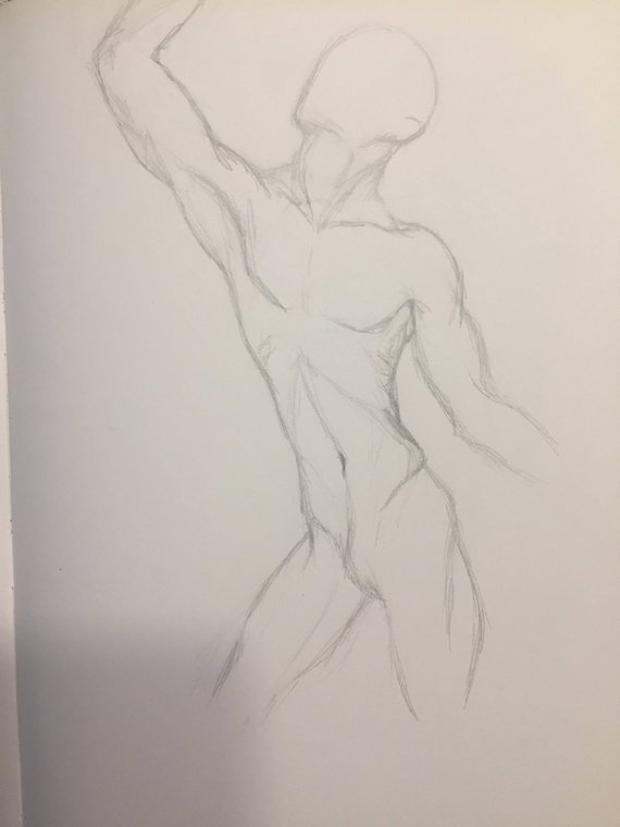 570x760 Male Body Sketch Etsy - Male Body Sketch