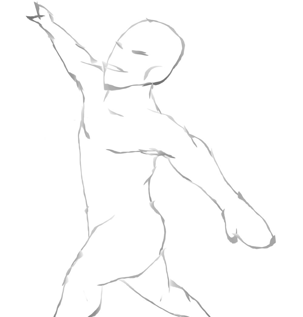 1000x1045 Male Body Sketch With Mypaint. - Male Body Sketch