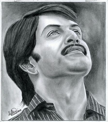 445x500 Face Sketch - Male Face Sketch