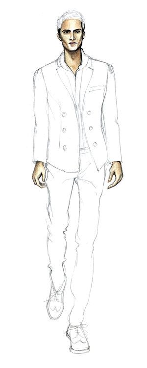 300x750 Collection Of Men Fashion Drawing High Quality, Free - Male Fashion Sketches